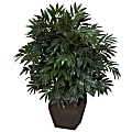 Nearly Natural 35"H Silk Double Bamboo Palm Tree With Planter