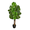 Nearly Natural Monstera 48”H Artificial Tree With Planter, 48”H x 16”W x 16”D, Green/Black 1 thumbnail image