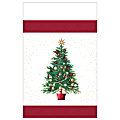 Amscan Oh Christmas Tree Plastic Table Covers, 54" x 58", 3 Covers Per Pack, Set Of 2 Packs
