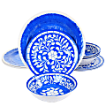 Elama Nelly 12-Piece Melamine Dinnerware Set, Blue 1 thumbnail image