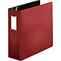 Business Source Slanted D-Ring Binders, 4" Ring, Burgundy 1 thumbnail image