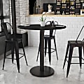Flash Furniture Square Laminate Table Top With Table Height Base, 43-3/16”H x 42”W x 42”D, Black