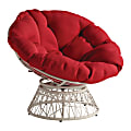 Office Star Wicker Papasan Chair, Red/Cream