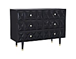 Linon Rhodri 6-Drawer Dresser, 36"H x 48"W x 18"D, Black