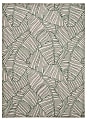 Linon Washable Outdoor Area Rug, Jarvie, 3' x 5', Ivory/Green