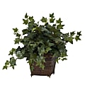 Nearly Natural 17"H Silk Puff Ivy With Coiled Rope Planter 1 thumbnail image