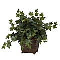 Nearly Natural 17"H Silk Puff Ivy With Coiled Rope Planter