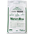 PM® Company Biodegradable Plastic Money Bags, 12"H x 9"W x 3/4"D, Green/White, Pack Of 50
