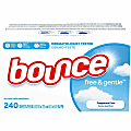 Bounce Free & Gentle Dryer Sheets - 9" Length x 6.04" Width - Dye-free, Scent-free, Wrinkle-free, Hypoallergenic, Soft - White - 240 / Box 1 thumbnail image