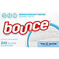 Bounce Free & Gentle Dryer Sheets - Sheet - 6.04" Width x 9" Length - 240 / Box - White