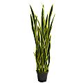 Nearly Natural 5'H Sansevieria Artificial Plant, 60"H x 12"W x 12"D, Black/Green