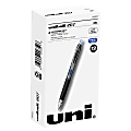 uni-ball® 207™ Retractable Fraud Prevention Gel Pens, Ultra Micro Point, 0.38 mm, Black Barrels, Blue Ink, Pack Of 12