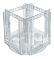 Azar Displays 4-Pocket Acrylic Revolving Bifold Brochure Holder, 9"H x 9-1/2"W x 9-1/2"D, Clear 1 thumbnail image