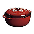 LODGE Dutch Oven With Lid, 7.5 Qt, 6-1/8"H x 12-5/8"W x 13-3/8"D, Island Spice Red 1 thumbnail image