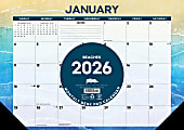 2026 Willow Creek Press Monthly Desk Pad Calendar, 12" x 17", Beaches, January To December, 57070 1 thumbnail image