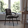 Flash Furniture LeatherSoft Executive Side Reception Chair with Powder Coated Frame, Brown/Black 1 thumbnail image