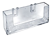 Azar Displays Clip-on Removable Business Card Pocket, 1-1/4"H x 3-7/8"W x 3/4"D, Clear, Pack Of 10 Holders