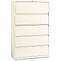 Lorell® Binder Storage 42"W Lateral 5-Drawer File Cabinet, White