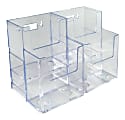 Azar Displays 2-Tier 4-Pocket Trifold Brochure Holders, 7"H x 9-3/8"W x 3-3/4"D, Clear, Pack Of 2 Holders 1 thumbnail image