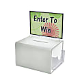 Azar Displays Plastic Suggestion Box, With Lock, Extra-Large, 8 1/4"H x 11"W x 8 1/4"D, White