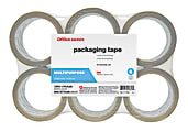 Office Depot® Brand Packaging Tape, Multipurpose, 1.89" x 54.6 Yd., Tan, Pack Of 6