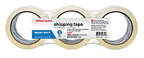 Office Depot® Brand Shipping Tape, Heavy-Duty, 1.89" x 54.6 Yd., Clear, Pack Of 3