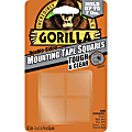 Gorilla Tough & Clear Mounting Squares - 1" Length x 1" Width - 1 / Pack - Clear
