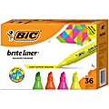 BIC® Brite Liner Tank Highlighters, Chisel Tip, Assorted Barrel, Assorted Ink, Set Of 36 Highlighters 1 thumbnail image