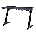 Lorell® 47"W Ergonomic Gaming Computer Desk, Black