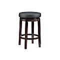 Linon Alice Backless Faux Leather Swivel Counter Stool, Brown/Black