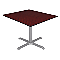 Regency Cain Square X-Base Breakroom Table, 29”H x 48”W x 48”D, Mahogany/Gray 1 thumbnail image