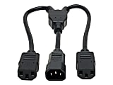 Eaton Tripp Lite Series Power Cord Splitter, C14 to 2xC13 PDU Style - 10A, 250V, 18 AWG, 18-in. (45.72 cm), Black - Power extension cable - IEC 60320 C14 to power IEC 60320 C13 - AC 100-250 V - 10 A - 1.6 ft - black