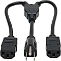 Eaton Tripp Lite Series Power Cord Splitter, C14 to 2xC13 PDU Style - 10A, 250V, 18 AWG, 18-in. (45.72 cm), Black - P00418N2C13 1 thumbnail image