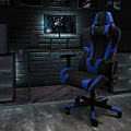 Flash Furniture X20 Ergonomic LeatherSoft High-Back Racing Gaming Chair, Blue 1 thumbnail image