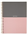 TUL® Spiral-Bound Notebook, 7-1/2" x 10", 1 Subject, Narrow Ruled, 80 Sheets, Gray/Pink 1 thumbnail image
