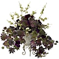 Nearly Natural 22"H Polyester Morning Glory And Cherry Blossoms With Metal Planter