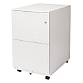 Aurora SOHO 25"D Vertical 2-Drawer Mobile File Cabinet, White