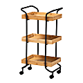 Baxton Studio Baxter Modern And Contemporary 3-Tier Mobile Kitchen Cart, 32-15/16” x 16-15/16”, Oak Brown/Black 1 thumbnail image