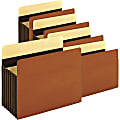 Pendaflex® Redrope Heavy-Duty Accordion File Pockets, 7" Expansion, Letter Size, Brown, Box Of 5 Pockets