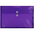 JAM Paper® Plastic Booklet Envelopes, Legal-Size, 10 1/2" x 14 1/2", Button & String Closure, Purple, Pack Of 12 1 thumbnail image