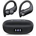 Treblab X3 Pro -Wireless Earbuds with Earhooks-45H Battery Life, IPX7, White - Stereo - True Wireless - Bluetooth - 33 ft - 20 Hz - 20 kHz - Earbud - Binaural - In-ear - Noise Cancelling Microphone - White