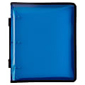 JAM PAPER 3 Ring Plastic Zipper Binder, 1.5 inch, Blue, Sold Individually 1 thumbnail image