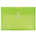 JAM Paper® Booklet Plastic Envelopes, Letter-Size, 9 3/4" x 13", Button & String Closure, Lime Green, Pack Of 12 1 thumbnail image