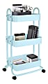 Realspace® Mobile 3-Tier Storage Cart, 35-5/8"H x 17-15/16"W x 14-5/16"D, Light Blue