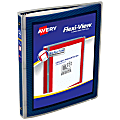 Avery® Flexi-View® 3 Ring Binder, 1/2" Round Rings, Navy Blue, 1 Binder