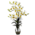 Nearly Natural 23"H Polyester Dendrobium Orchid Arrangement With Vase
