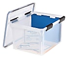 IRIS WEATHERTIGHT File Box, Letter/Legal Files, 15.5 x 17.9 x 10.8,  Clear/Blue Accents (715525)