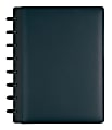 TUL® Discbound Notebook With Leather Cover, Junior Size, Narrow Ruled, 60 Sheets, Navy