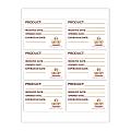 Custom Printed 3-Color Laser Sheet Labels And Stickers, 3" x 4" Rectangle, 6 Labels Per Sheet, Box Of 100 Sheets 1 thumbnail image