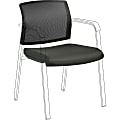 Lorell Stackable Chair Mesh Back/Fabric Seat Kit - Black - Fabric - 1 Each 1 thumbnail image